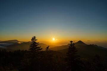 志賀高原　横手山からのサンセット