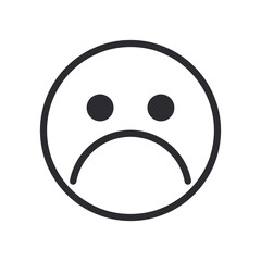 Fototapeta premium sad emoji face line style icon vector design