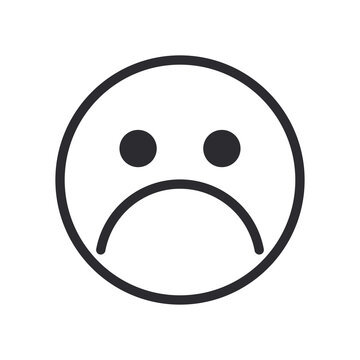 Sad Emoji Face Line Style Icon Vector Design