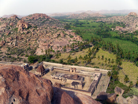A stunning view at the World Heritage Site Hampi, India.