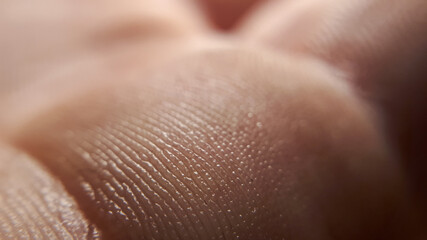 A picture of macro human skin. Caucasian super macro hand. Helthy abstract skin. Dermatology concept.
