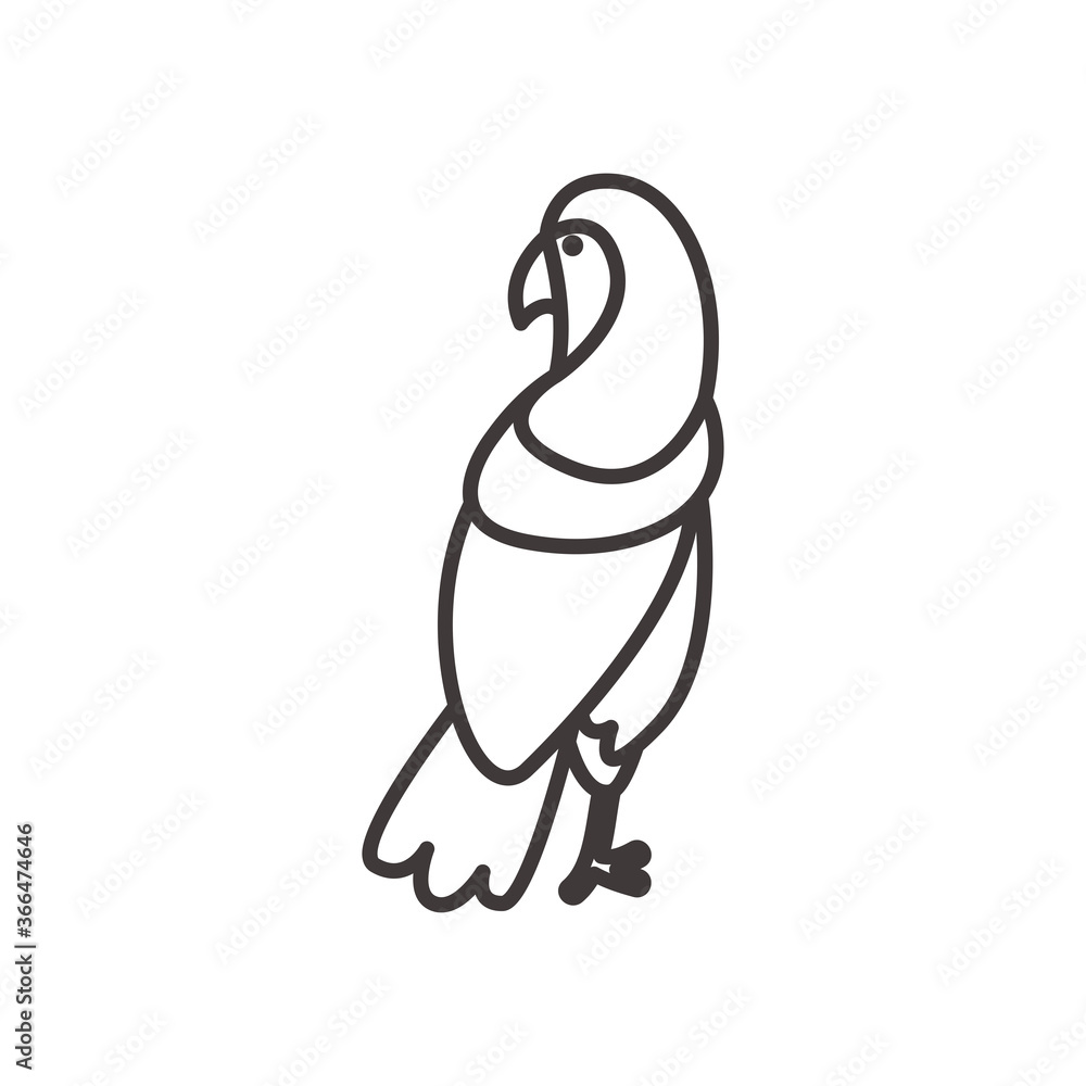 Poster macaw bird line style icon vector design