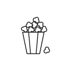 Popcorn basket icon. Vector Illustration