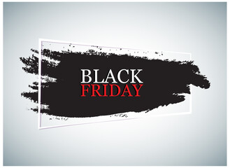 Trendy black friday banner isolated on gray background. Modern black friday banner for web site, design template, label, sticker, placard, card and poster. Vector illustration