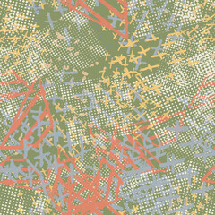 Fototapeta premium Seamless abstract pattern for boys, girls. Creative vector background of geometric elements. Funny wallpaper for textile and fabric