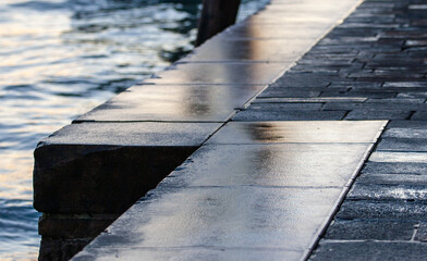 pier in the evening light