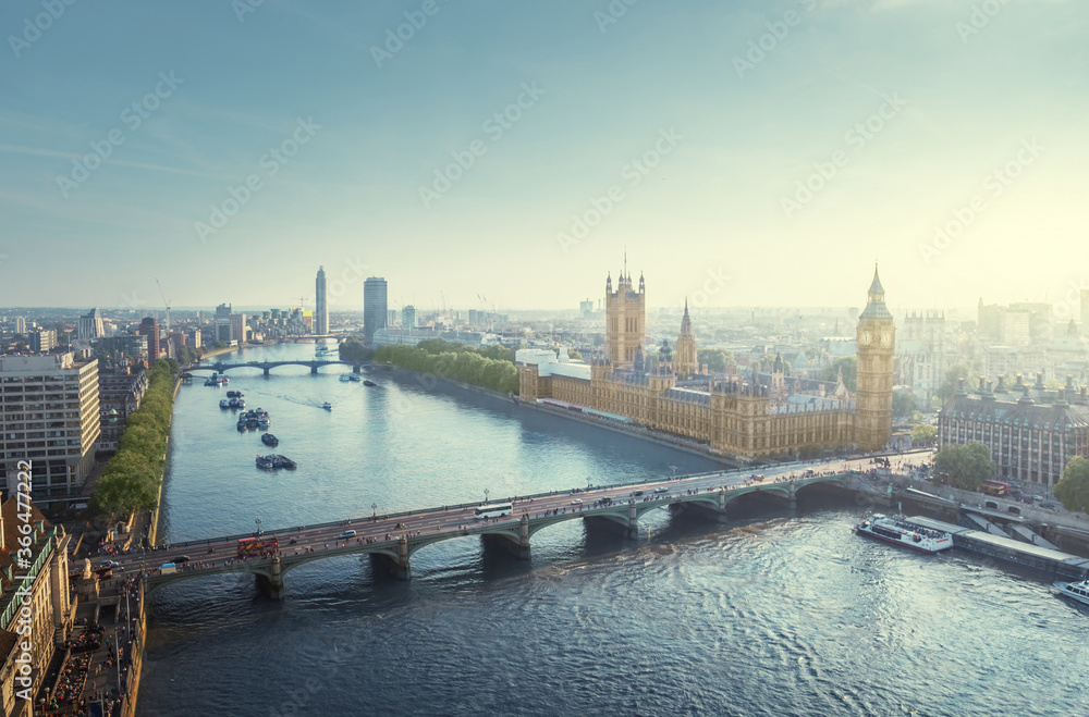 Wall mural westminster aerial view, london, uk