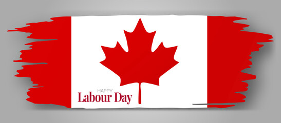 Canada Labour Day. Canadian flag background. National workers holiday concept. Vector illustration.