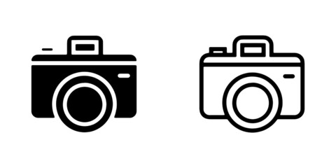 Set Of vector illusion icon of Camera