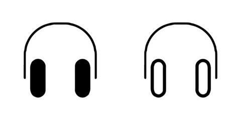 Set Of vector illusion icon of Head Phone