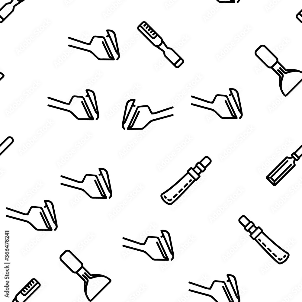 Poster chisel carpentry tool vector seamless pattern thin line illustration