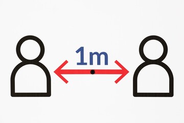 Social distancing sign in France