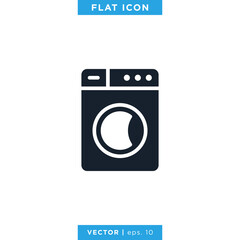 Washing Machine Icon Vector Design Template