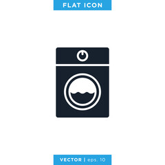 Washing Machine Icon Vector Design Template