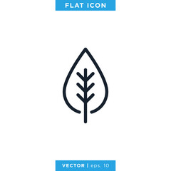 Leaf Icon Vector Design Template. Editable Stroke.