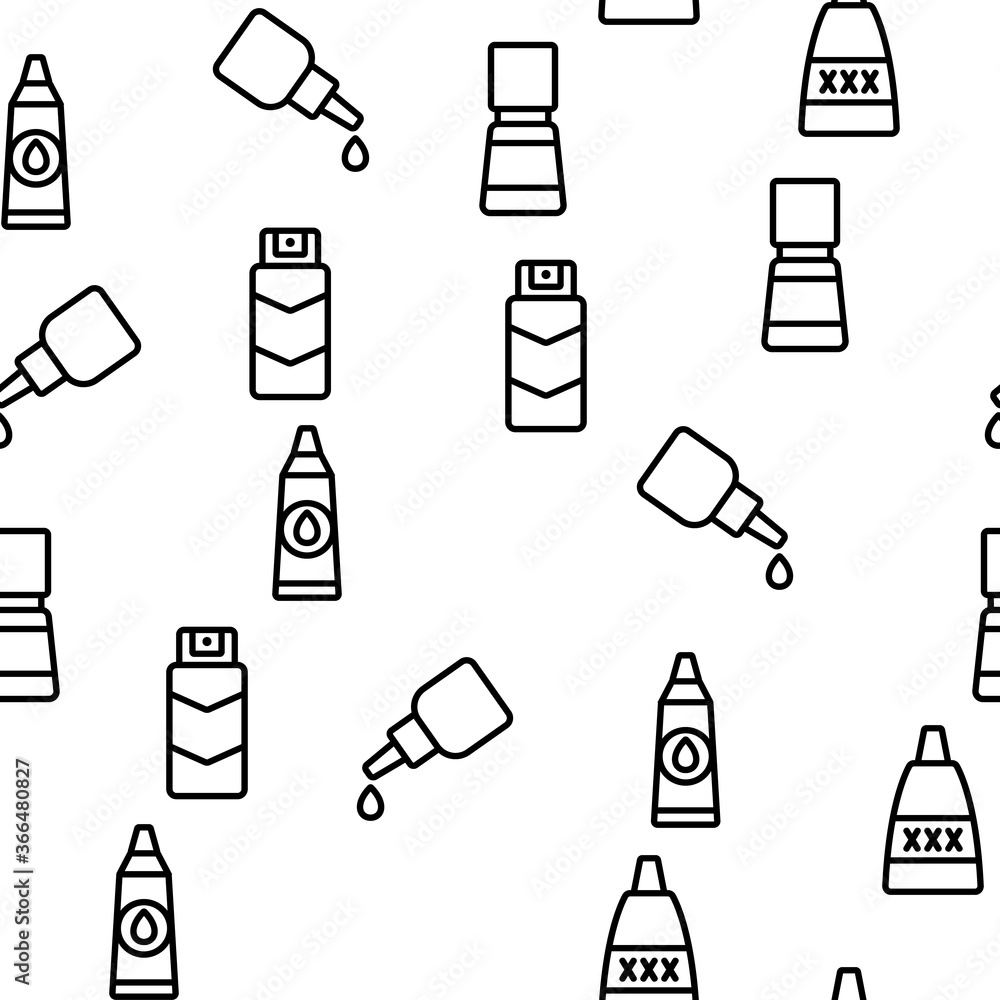 Poster lubricant container vector seamless pattern thin line illustration