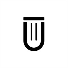 logo design trash can letter u
