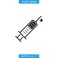 Syringe Icon Vector Logo Design Template