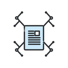 document line and fill style icon vector design
