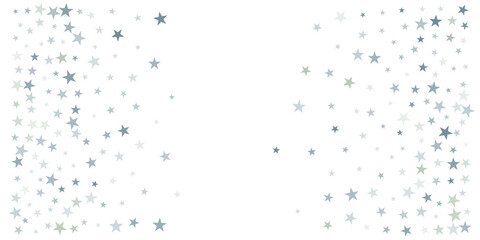 silver stars background, sparkling christmas lights confetti falling isolated on white. magic shining Flying stars glitter cosmic backdrop, sparkle vector border