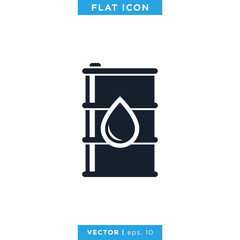 Oil Barrel Icon Vector Design Template