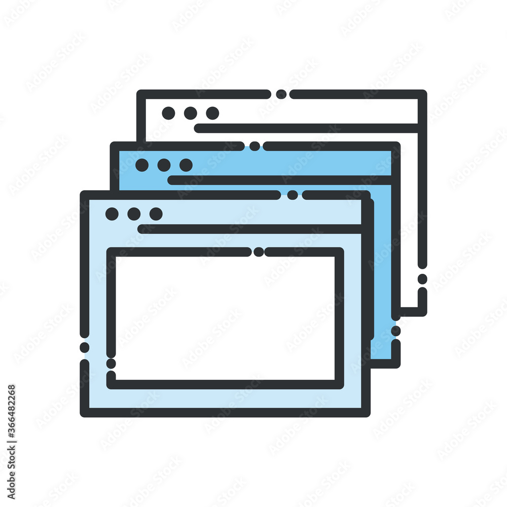 Poster websites pages line and fill style icon vector design