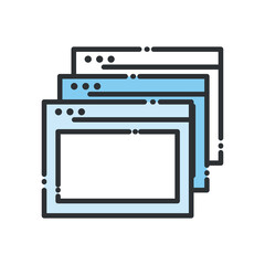 websites pages line and fill style icon vector design