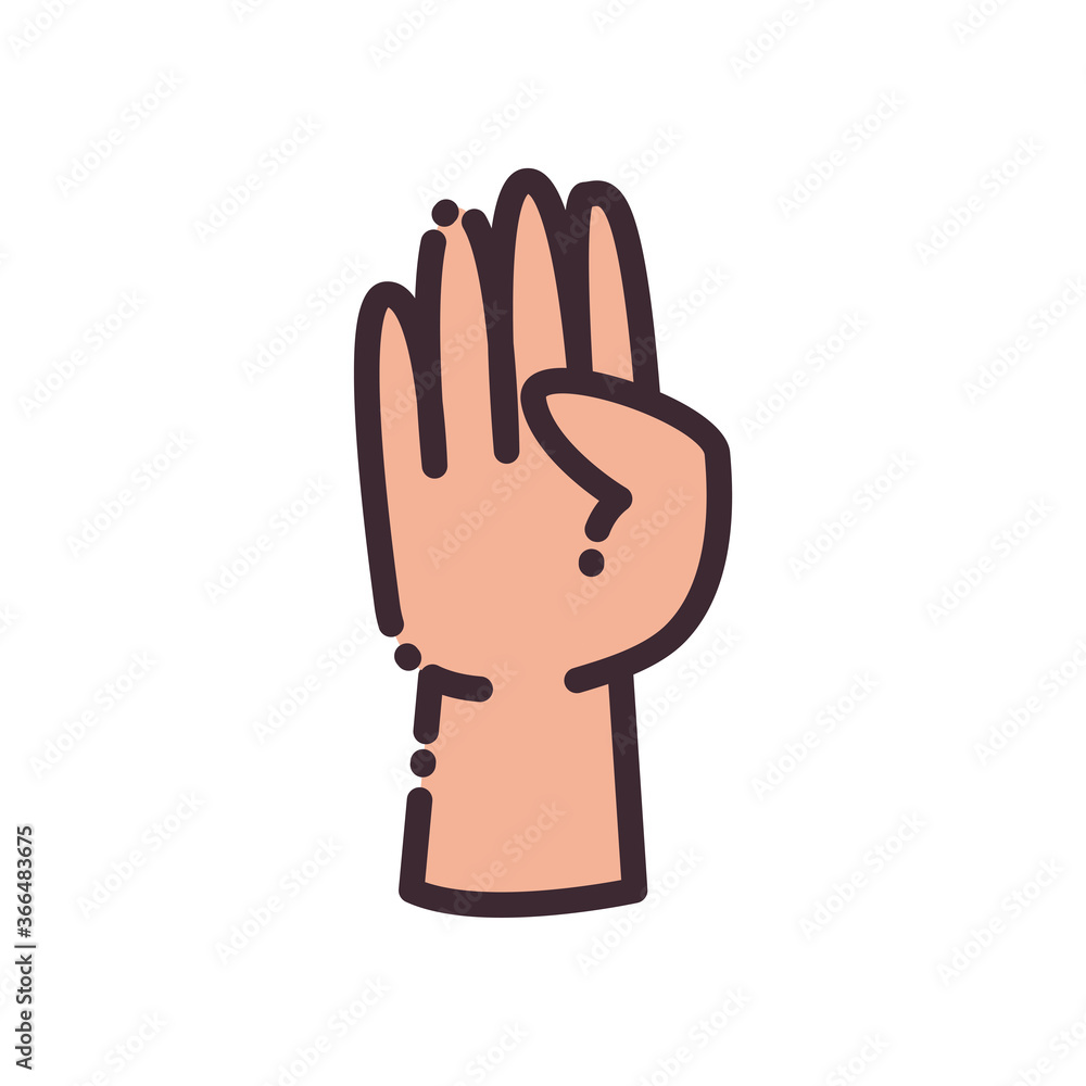 Poster promise gesture with hand line and fill style icon vector design