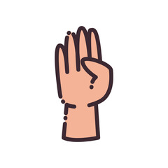 Obraz premium promise gesture with hand line and fill style icon vector design