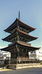 Pagoda japonésa en la ciudad de Takayama, Japón