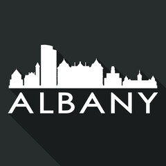 Fototapeta premium Albany Flat Icon Skyline Silhouette Design City Vector Art Famous Buildings.