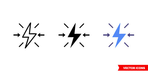 Conflict icon of 3 types. Isolated vector sign symbol.