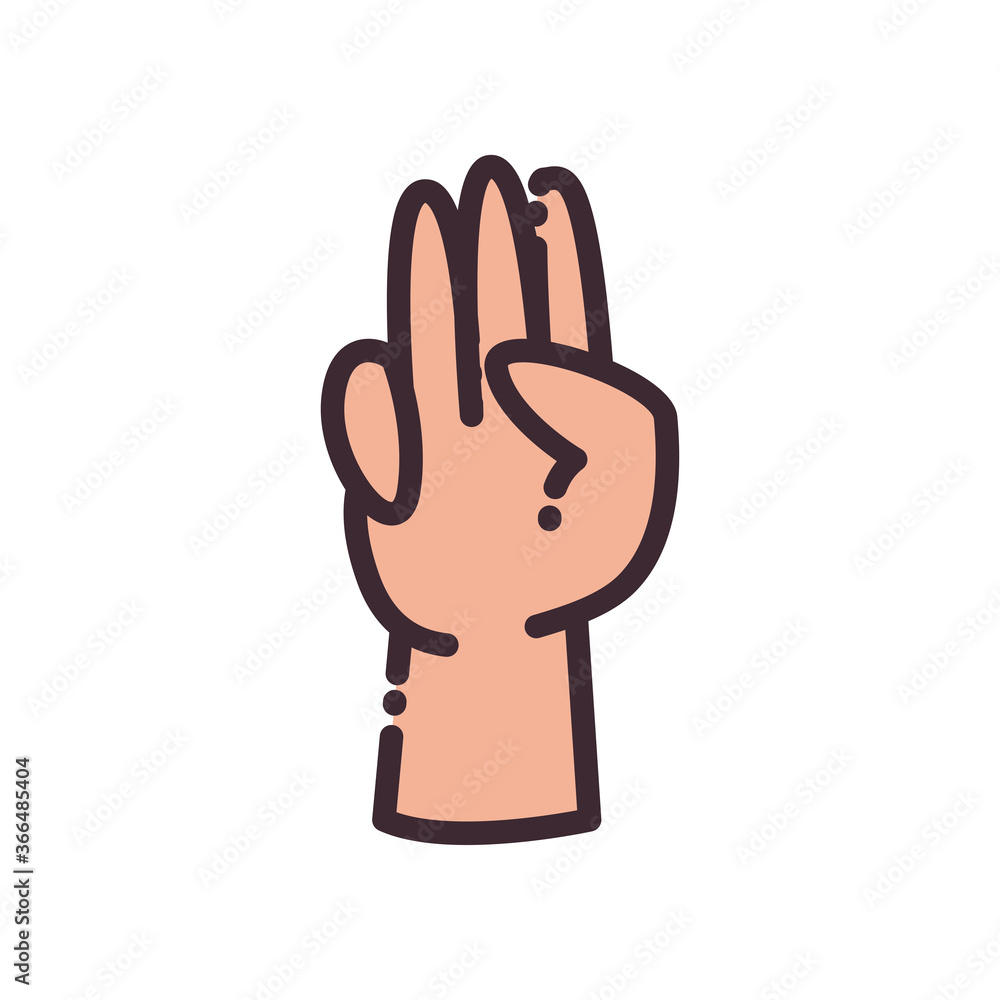 Poster gesture with hand line and fill style icon vector design