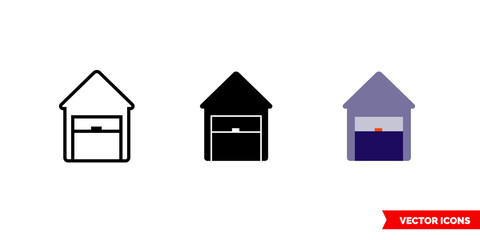 Fototapeta premium Depot icon of 3 types. Isolated vector sign symbol.