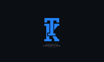 Fototapeta premium TK KT Letter Business Logo Design Alphabet Icon Vector Symbol