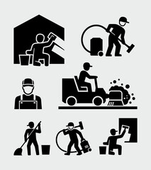 Cleaning service man vector