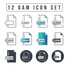 GAM File Format Icon Set. 12 GAM icon set.