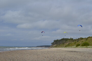 Paraglider over the beach