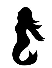 silhouette of a mermaid