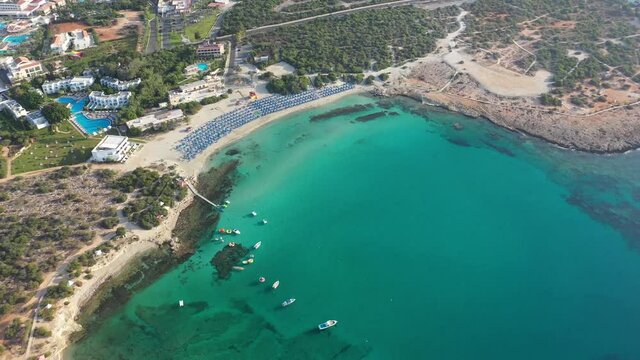 Aerial: The Landa beach in Cyprus