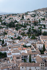 Fototapeta na wymiar Panoramic view of the historical neighborhood of Albaicin in Granada, Spain