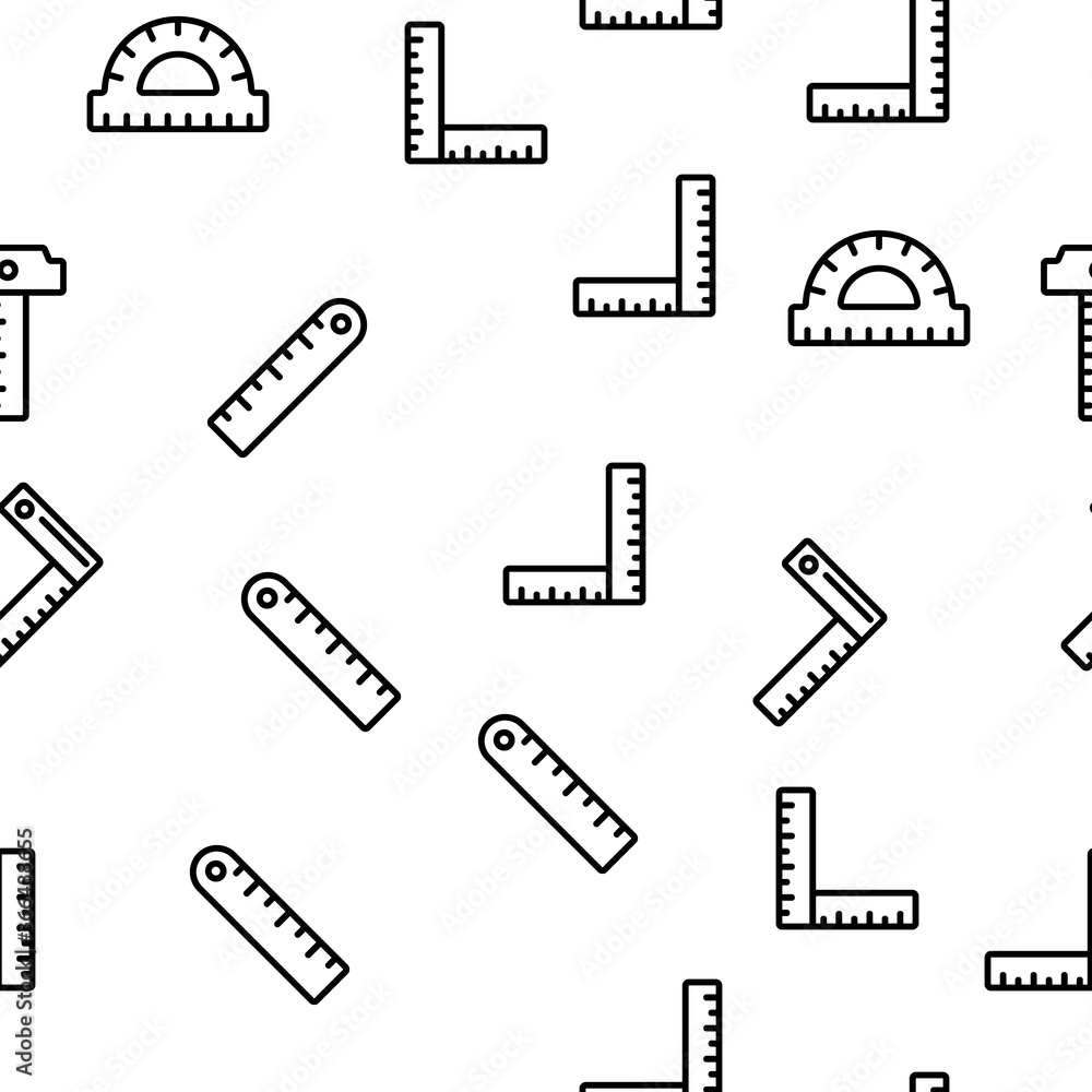 Poster ruler measuring tool vector seamless pattern thin line illustration