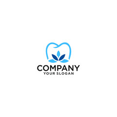 dental flower logo design template for spa