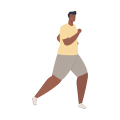Fototapeta na wymiar man afro running, man in sportswear jogging, male athlete, sporty person