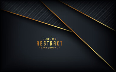 Luxurious black background with golden lines element 3D style. Graphic design element. Elegant decoration.