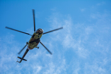 Helicopter in air