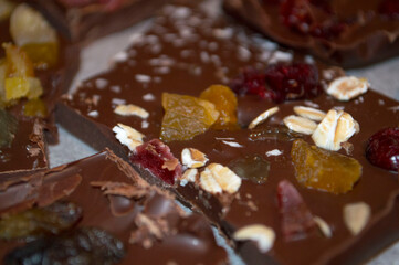 Rustic homemade chocolate
