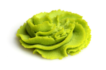 Wasabi portion on white background.