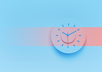 minimal time concept background. clock. copy space. 3d rendering