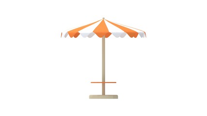 3D rendering of a parasol umbrella summer sun protection rain isolated